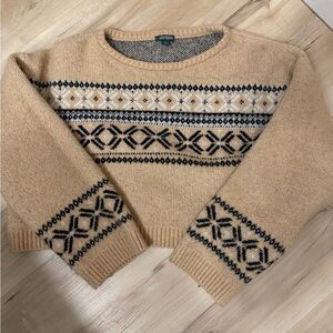Wild Fable Beige and Black Knit Sweater